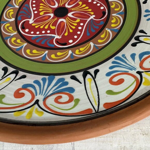 CERAMICA EL TITI Spain Bright FLORAL Hand Painted Large Wall Hanging Plate - Picture 9 of 15